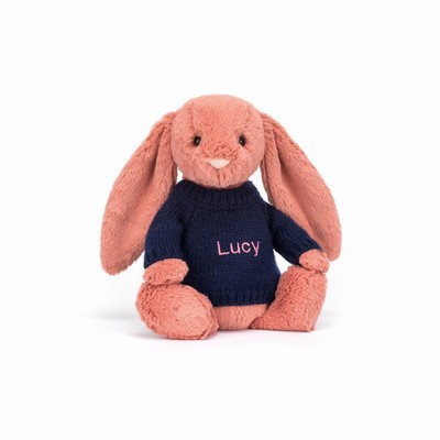 Jellycat Bashful Sorrel Bunny with Navy Jumper New Zealand | TJVCG7236